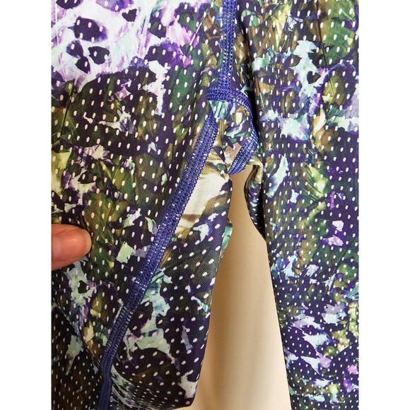 Lululemon Wunder Under Pant Floral Sport Backdrop Iris Flower Size 4 Leggings - Picture 7 of 8